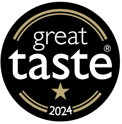 Great Taste 2024 logo with a star on a black background