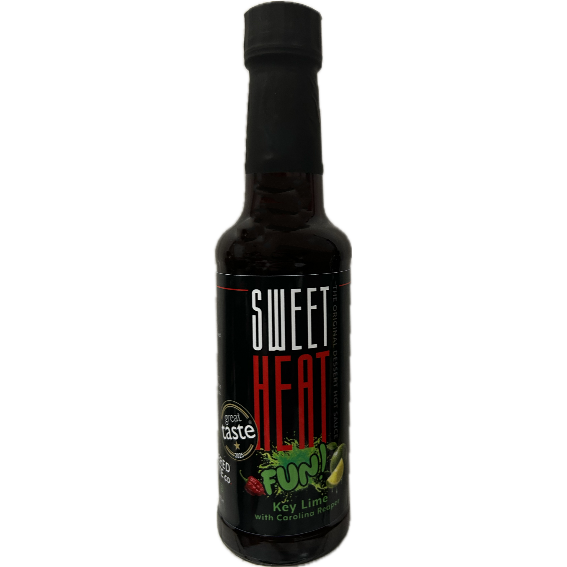 Key Lime Carolina Reaper Sweet Heat Fun Hot Sauce glass bottle