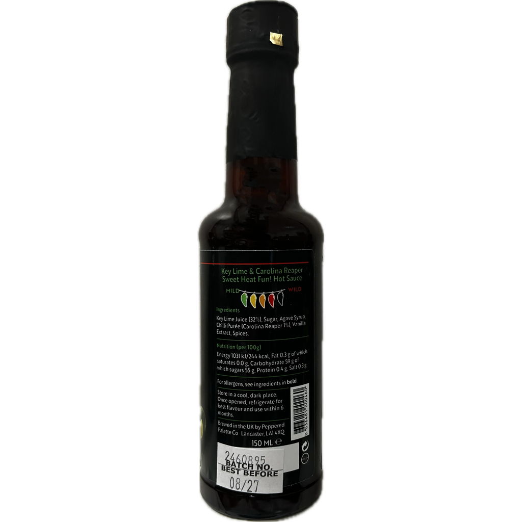 Key Lime with Carolina Reaper Sweet Heat Fun! Hot Sauce right panel