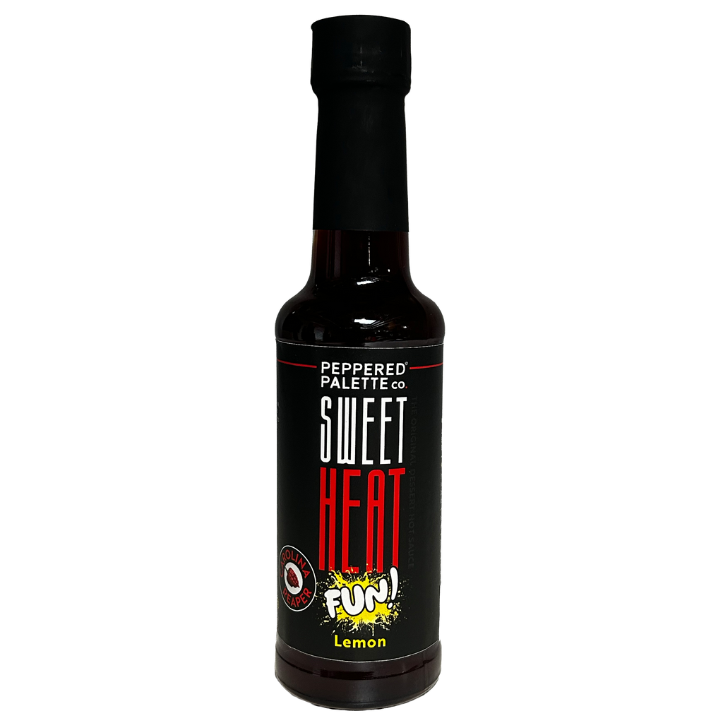 Lemon Carolina Reaper Sweet Heat Fun! Hot Sauce front panel