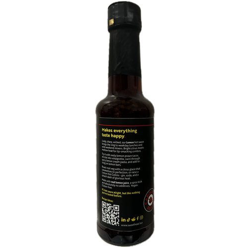 Lemon Carolina Reaper Sweet Heat Fun! Hot Sauce left panel