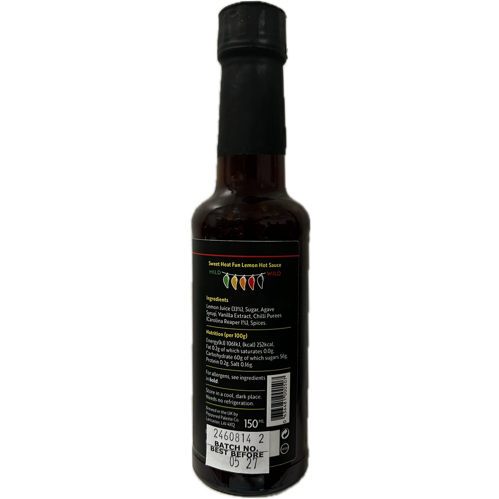 Lemon Carolina Reaper Sweet Heat Fun! Hot Sauce right panel