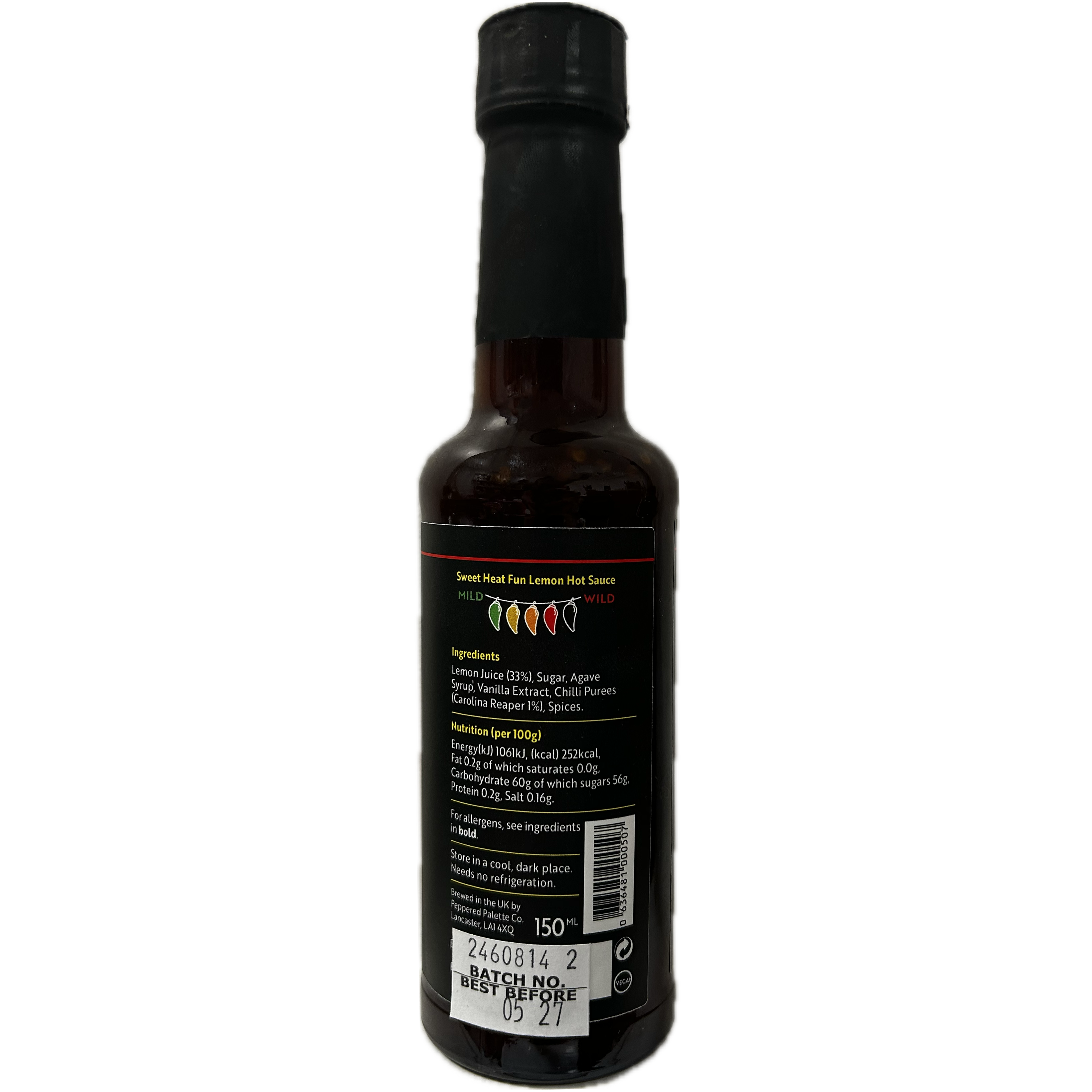 Lemon Carolina Reaper Sweet Heat Fun! Hot Sauce right panel